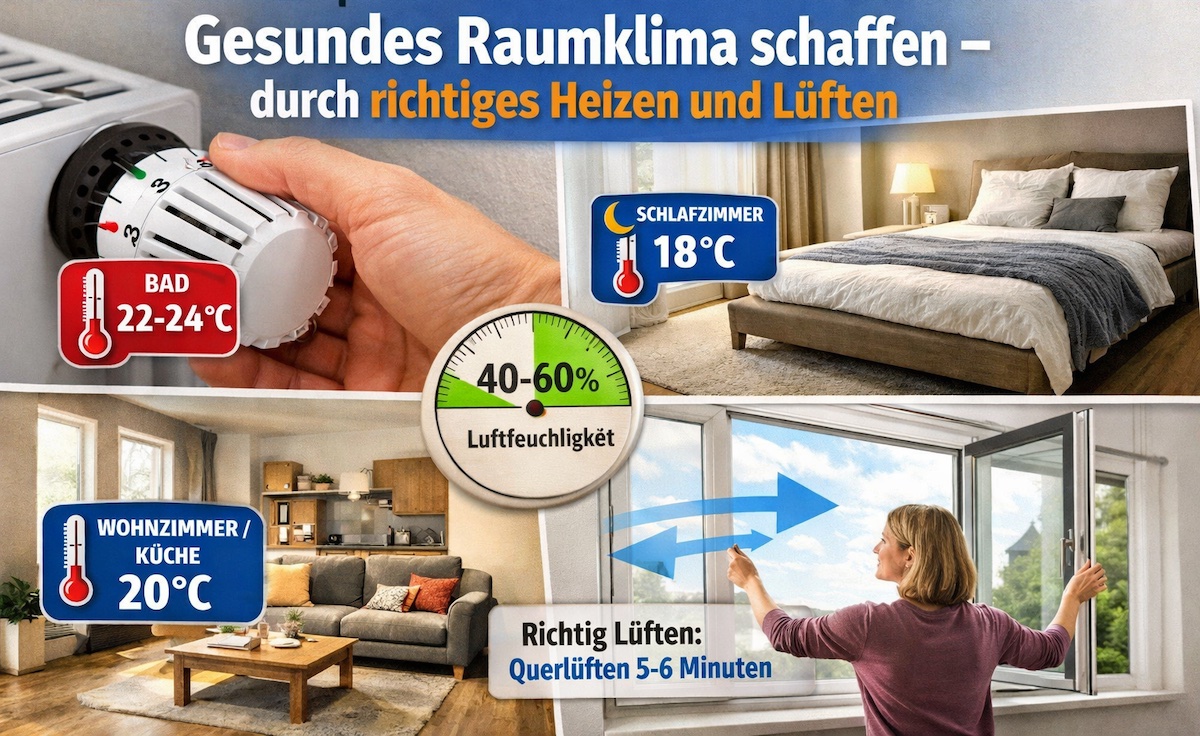 Gesundes Raumklima schaffen - durch richtiges Heizen und Lüften